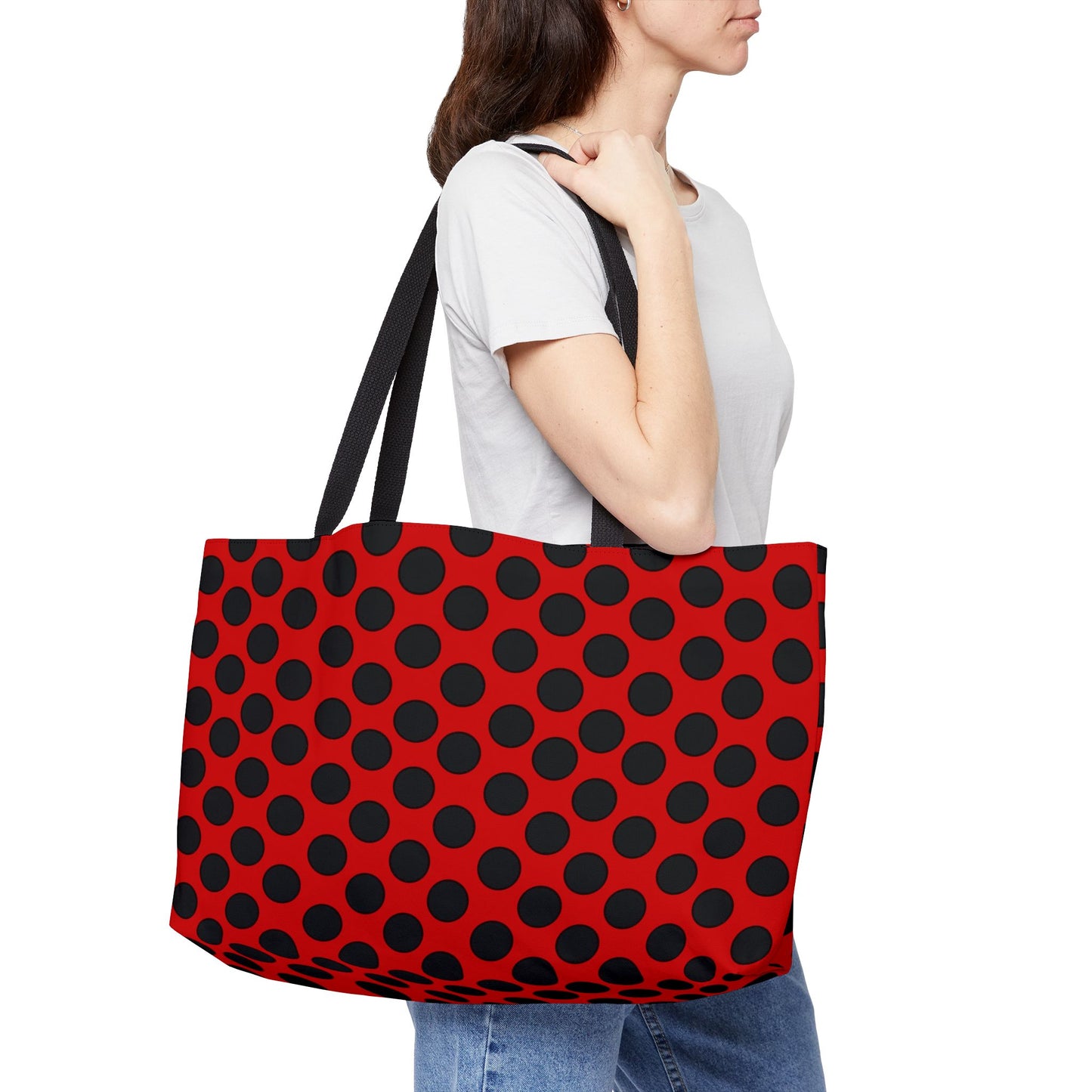 Lady Bug Weekender Tote Bag - Vibrant Travel Accessory, Beach Bag, Gym Tote, Weekend Getaway, Fun Pop Art Style