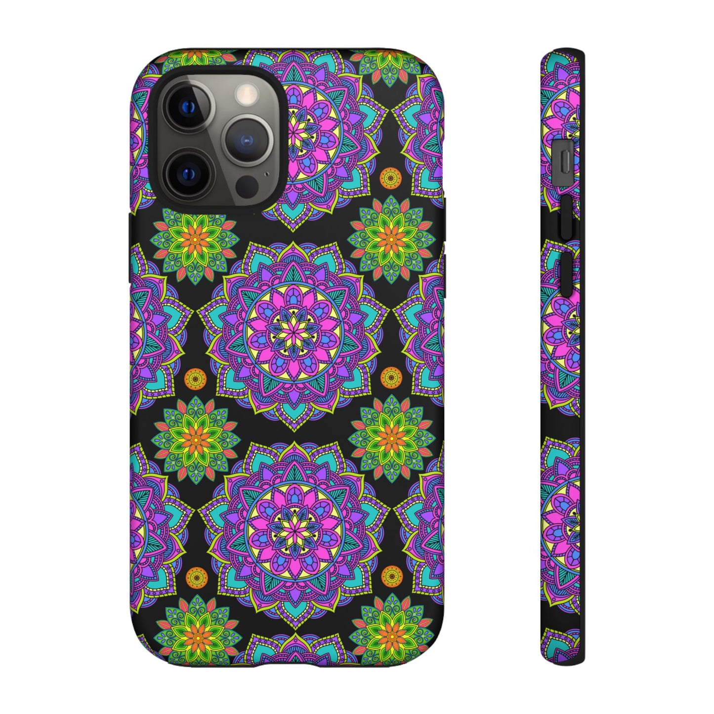 Tough Phone Cover - Colorful Floral , Bohemian Style Smartphone Cover, Gift for Her, Vibrant Mandala Design, Unique Phone Accessory
