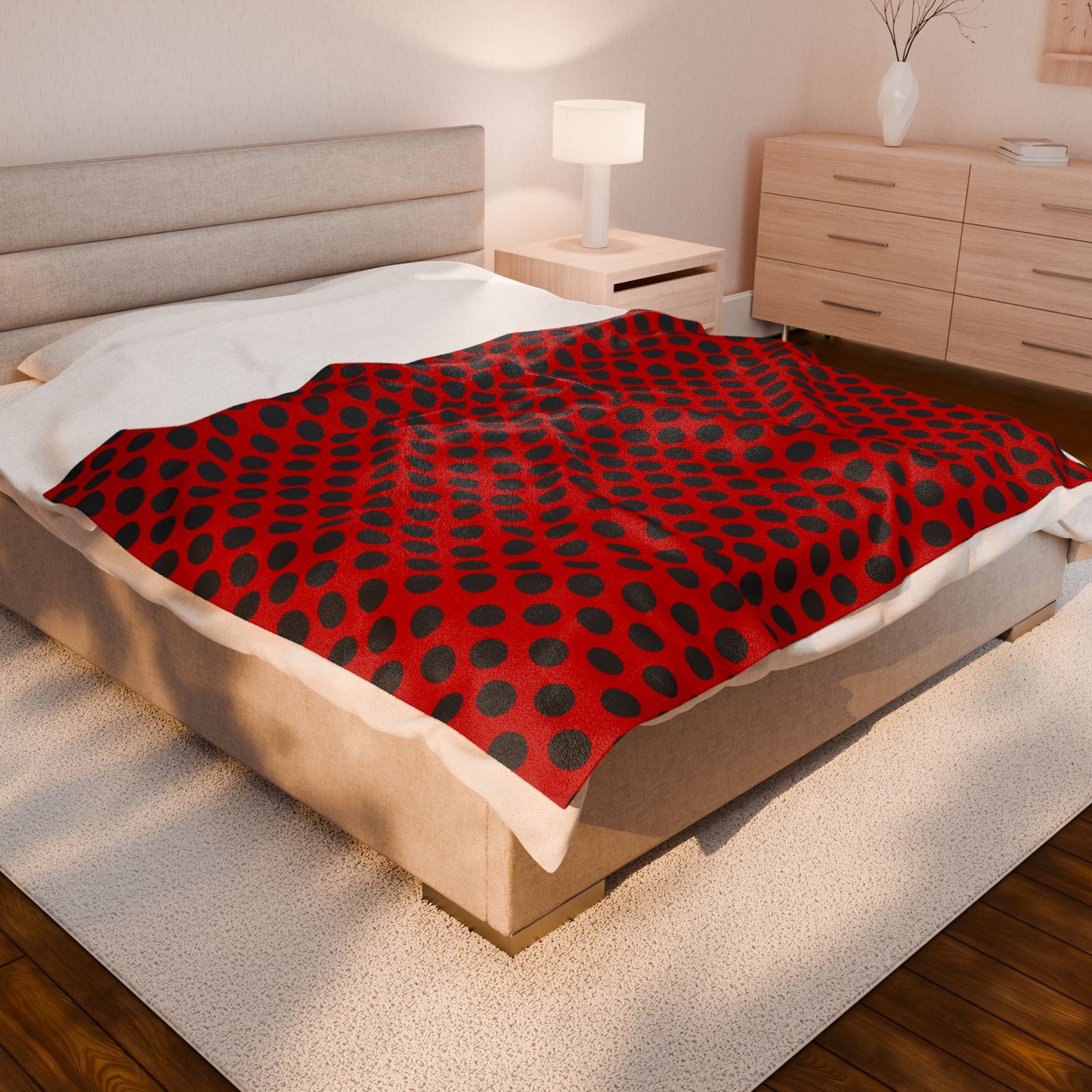 Lady Bug Velveteen Plush Blanket