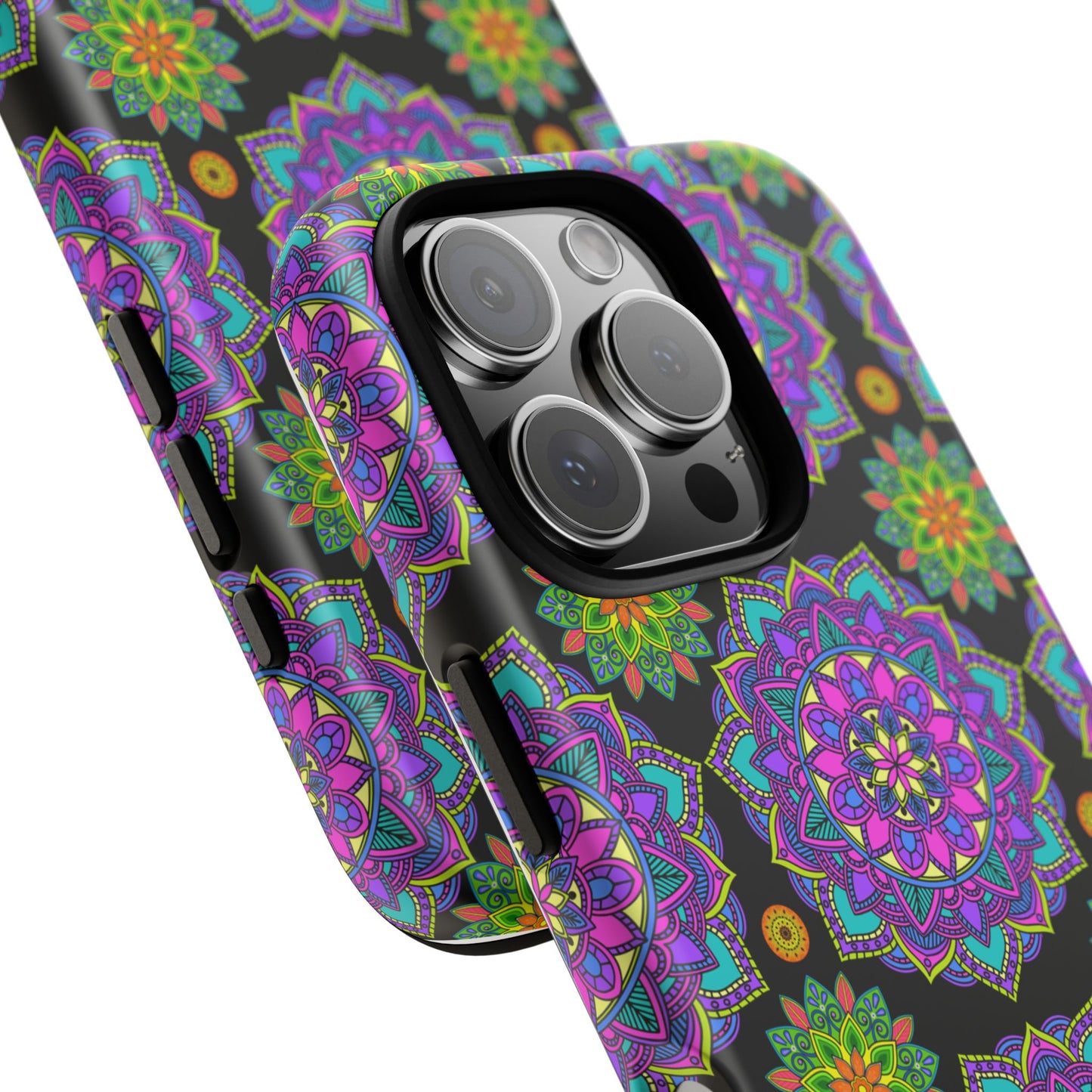 Tough Phone Cover - Colorful Floral , Bohemian Style Smartphone Cover, Gift for Her, Vibrant Mandala Design, Unique Phone Accessory