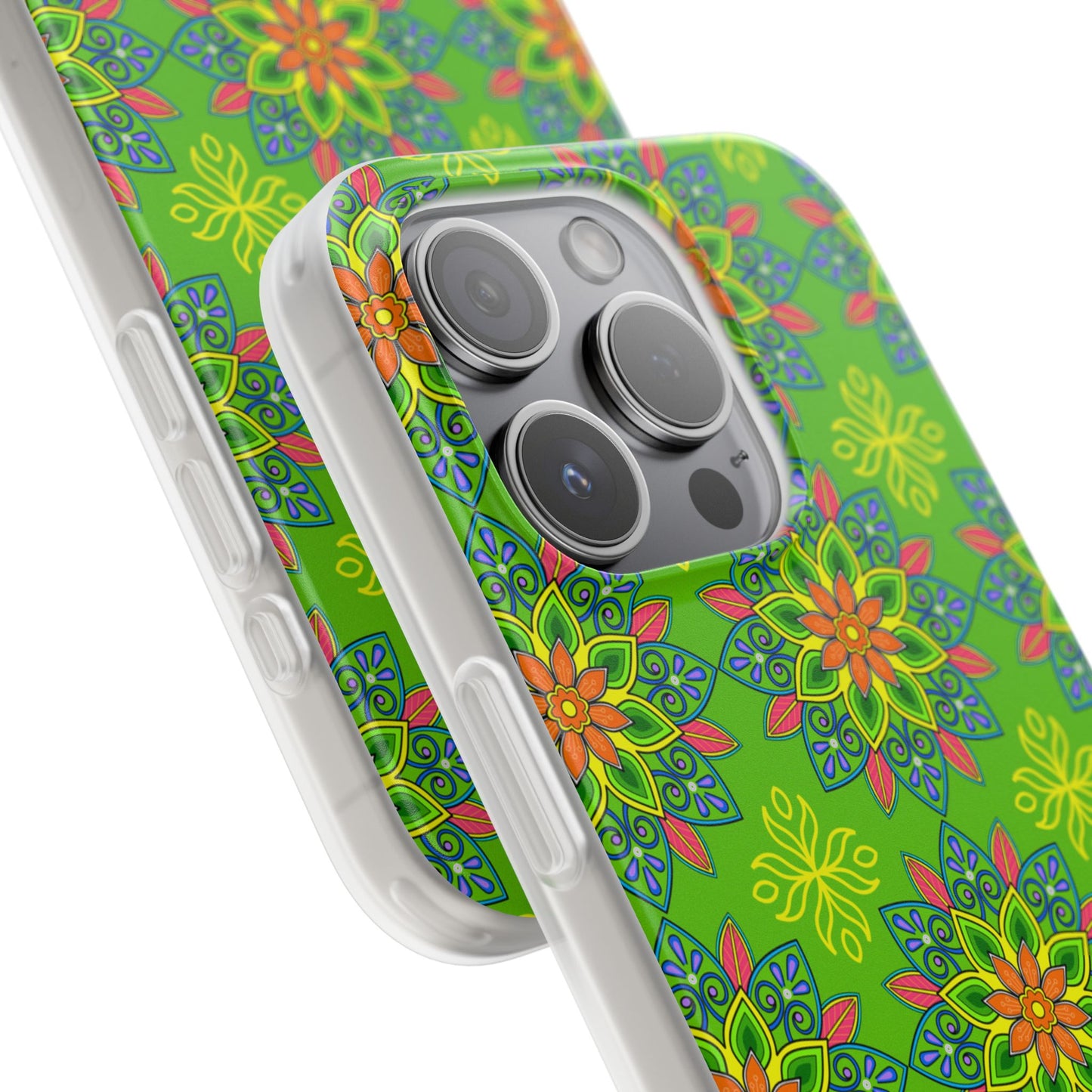 Flexible Phone Cases - Colorful Floral, Vibrant Phone Case, Artistic Phone Skin, Nature Inspired Accessories
