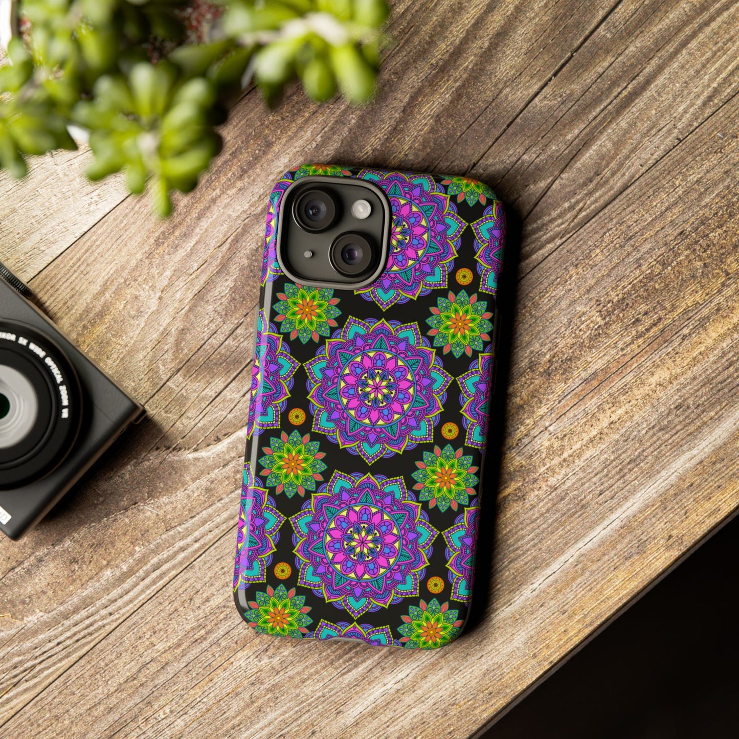 Tough Phone Cover - Colorful Floral , Bohemian Style Smartphone Cover, Gift for Her, Vibrant Mandala Design, Unique Phone Accessory