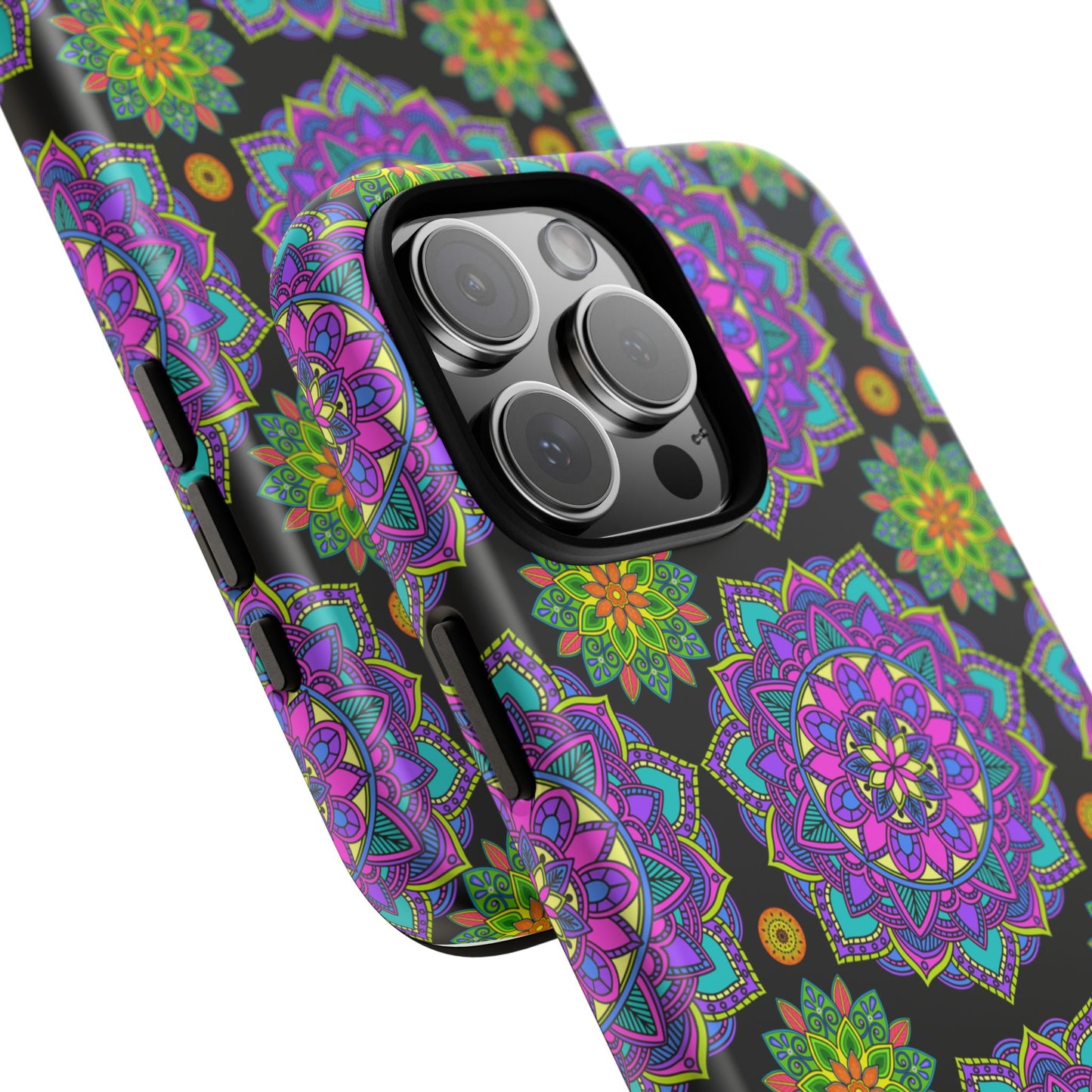Tough Phone Cover - Colorful Floral , Bohemian Style Smartphone Cover, Gift for Her, Vibrant Mandala Design, Unique Phone Accessory