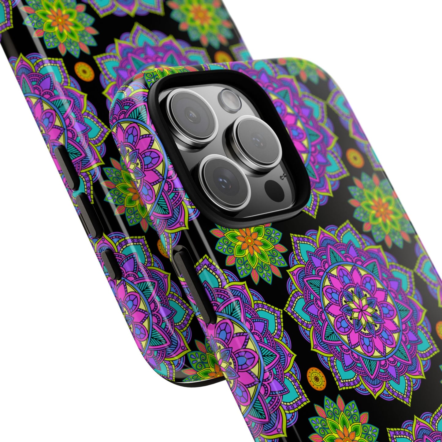 Tough Phone Cover - Colorful Floral , Bohemian Style Smartphone Cover, Gift for Her, Vibrant Mandala Design, Unique Phone Accessory