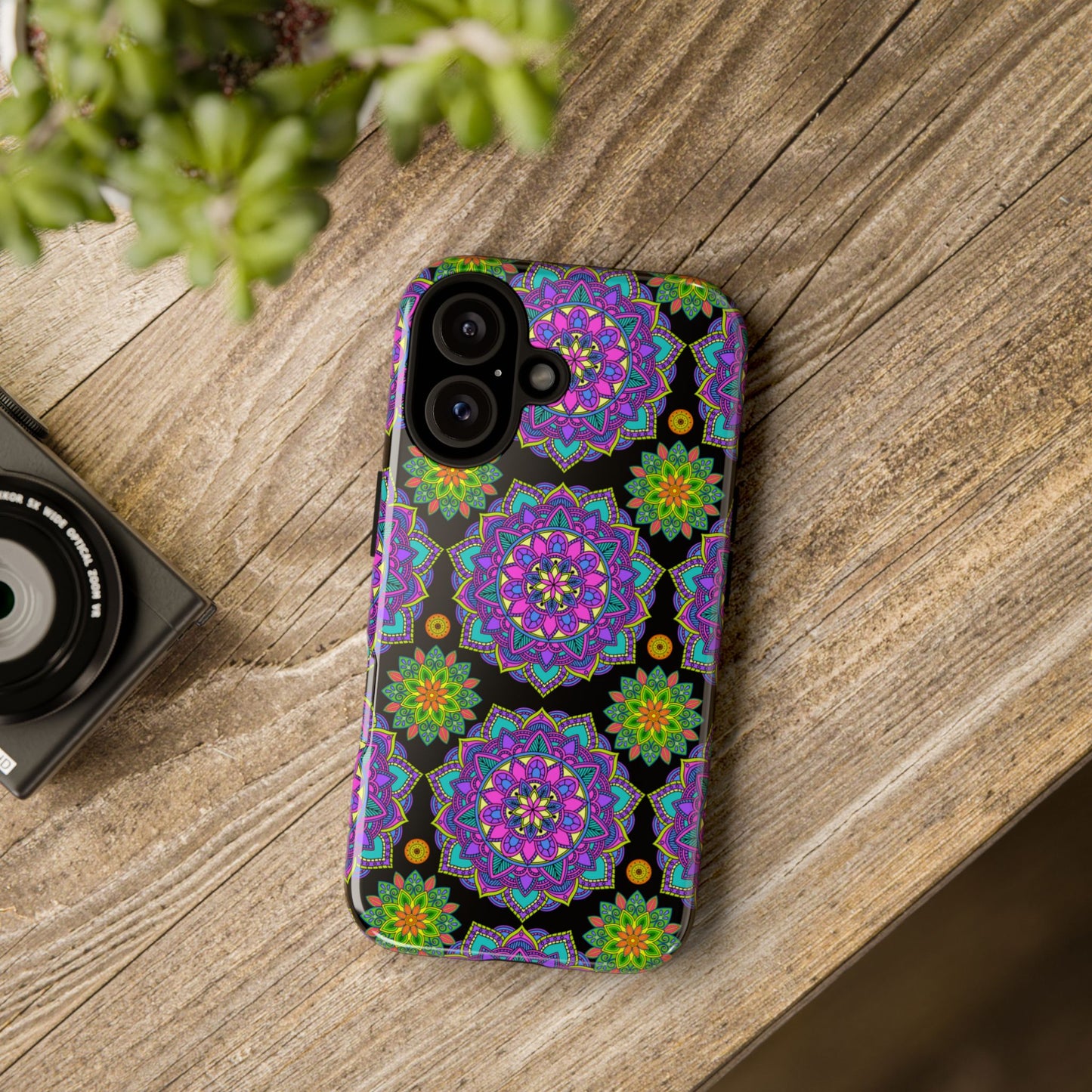 Tough Phone Cover - Colorful Floral , Bohemian Style Smartphone Cover, Gift for Her, Vibrant Mandala Design, Unique Phone Accessory