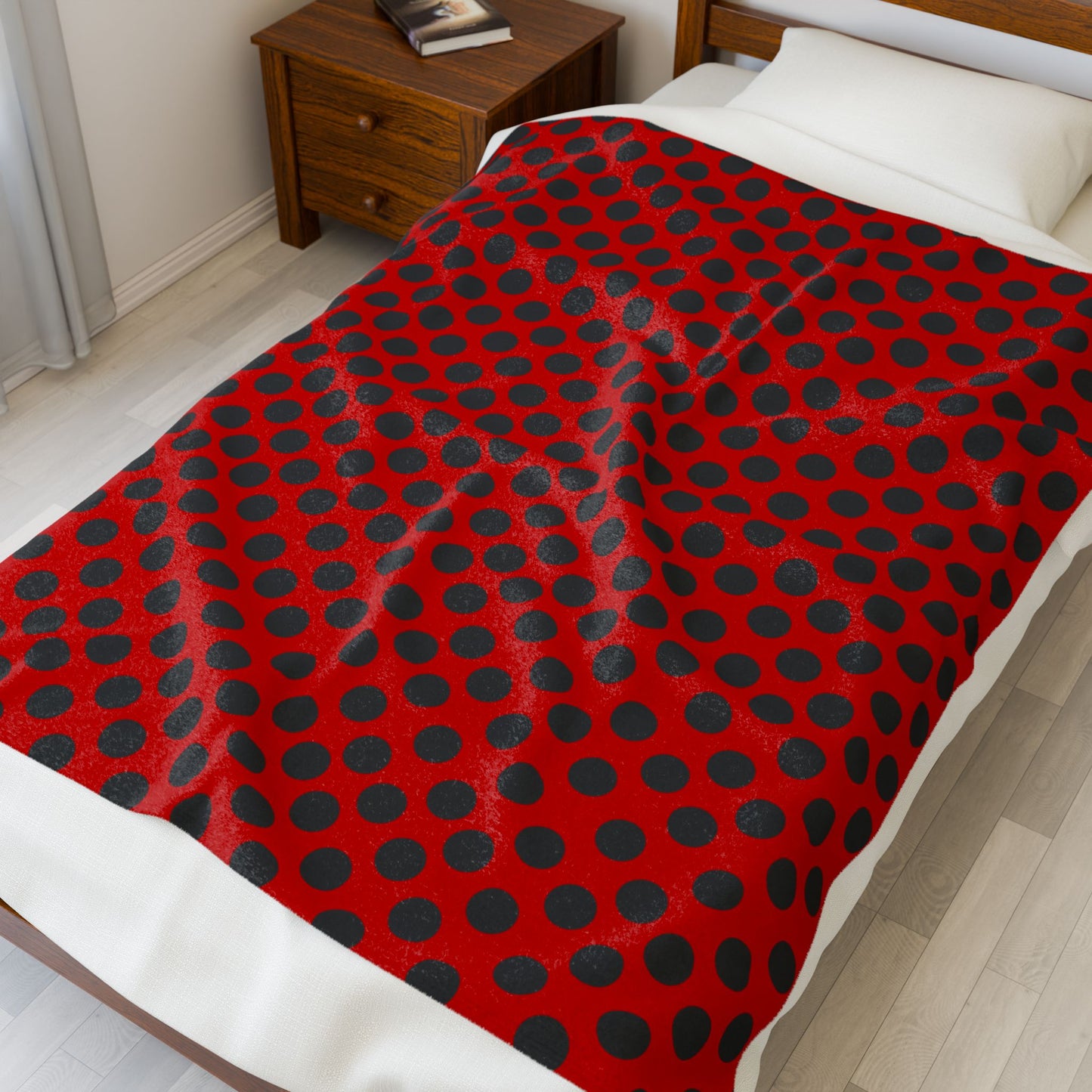 Lady Bug Velveteen Plush Blanket