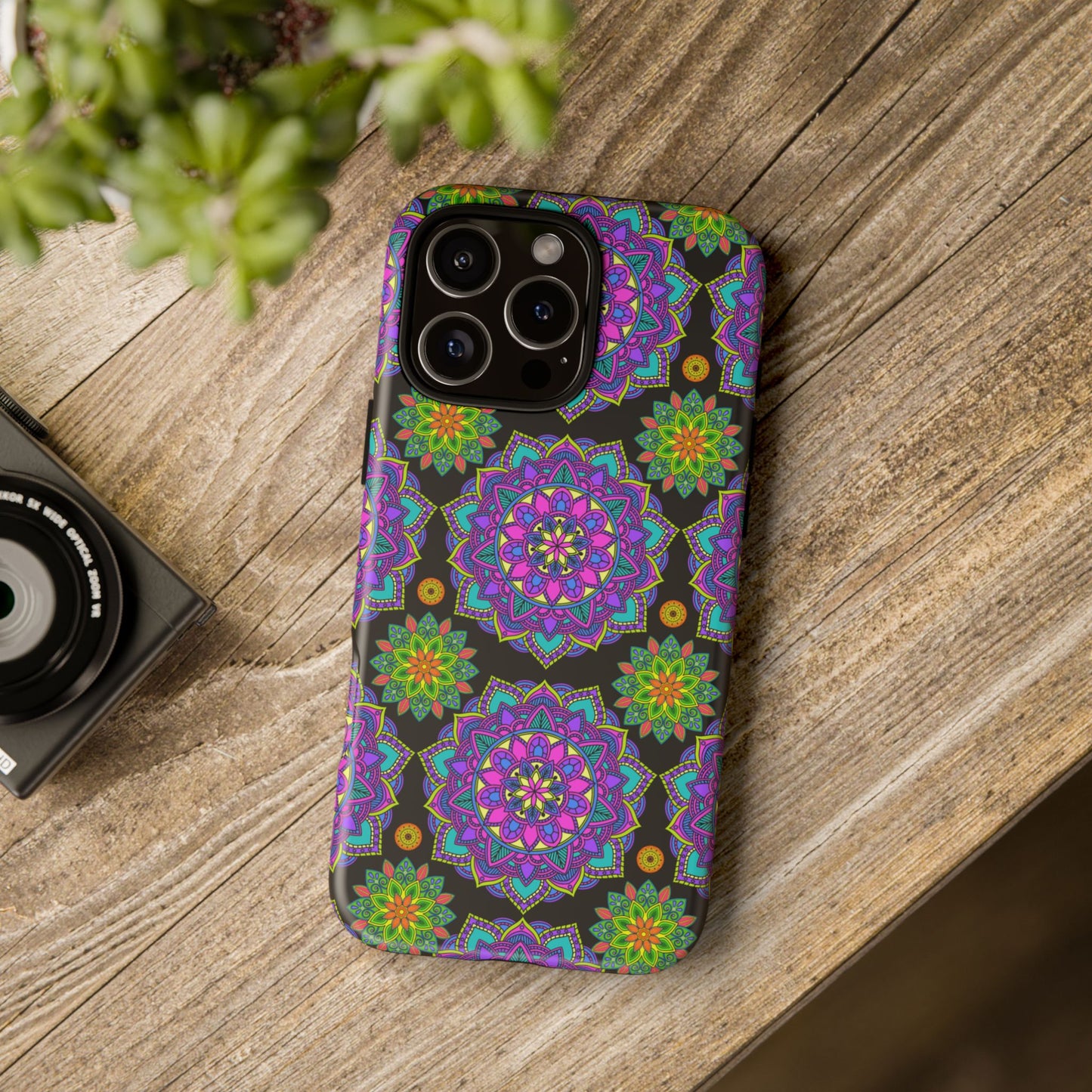 Tough Phone Cover - Colorful Floral , Bohemian Style Smartphone Cover, Gift for Her, Vibrant Mandala Design, Unique Phone Accessory