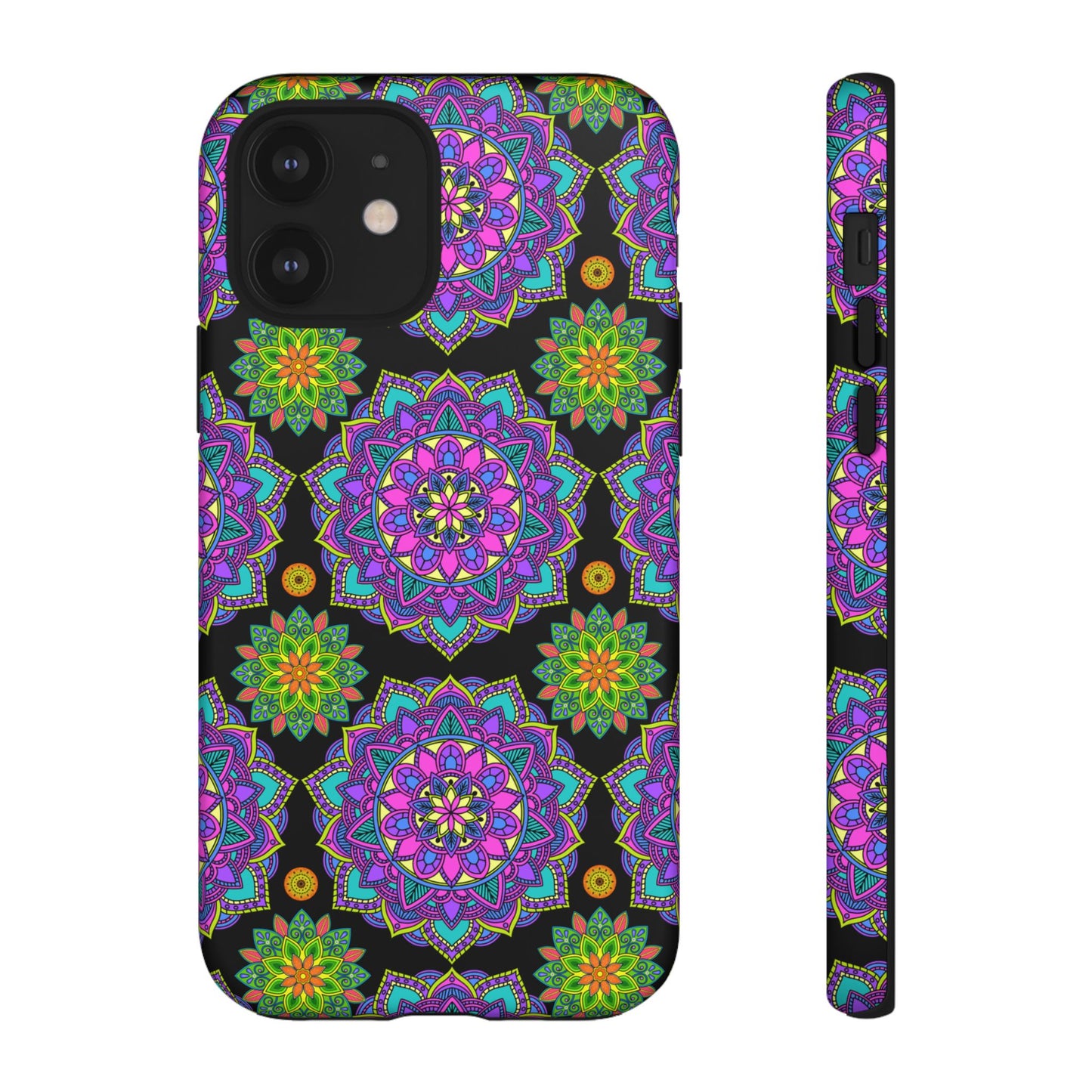 Tough Phone Cover - Colorful Floral , Bohemian Style Smartphone Cover, Gift for Her, Vibrant Mandala Design, Unique Phone Accessory