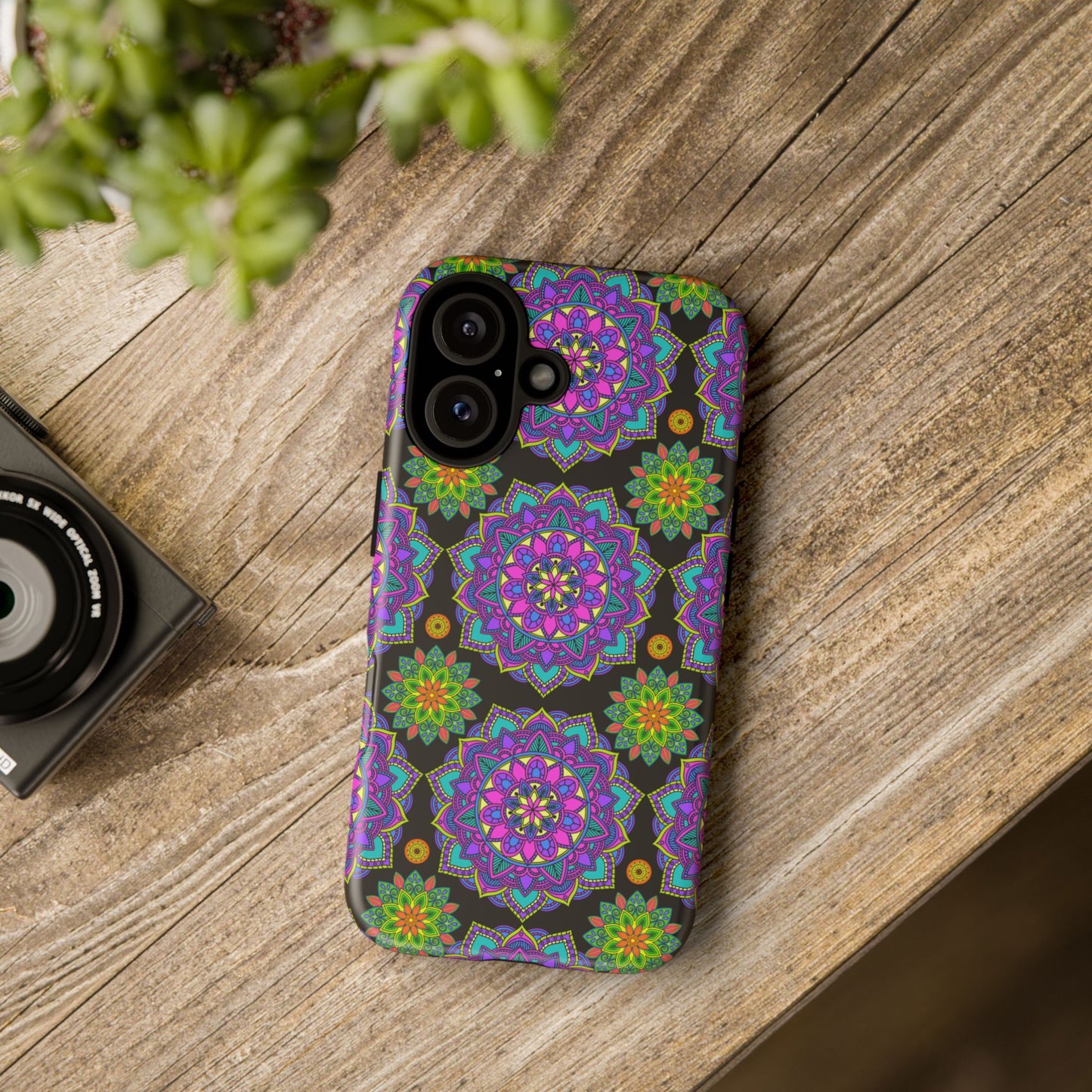 Tough Phone Cover - Colorful Floral , Bohemian Style Smartphone Cover, Gift for Her, Vibrant Mandala Design, Unique Phone Accessory
