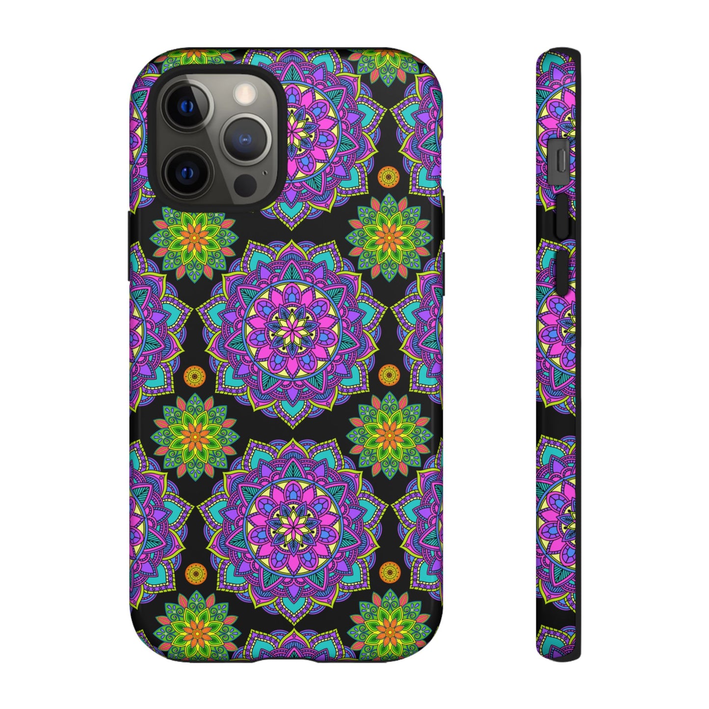 Tough Phone Cover - Colorful Floral , Bohemian Style Smartphone Cover, Gift for Her, Vibrant Mandala Design, Unique Phone Accessory