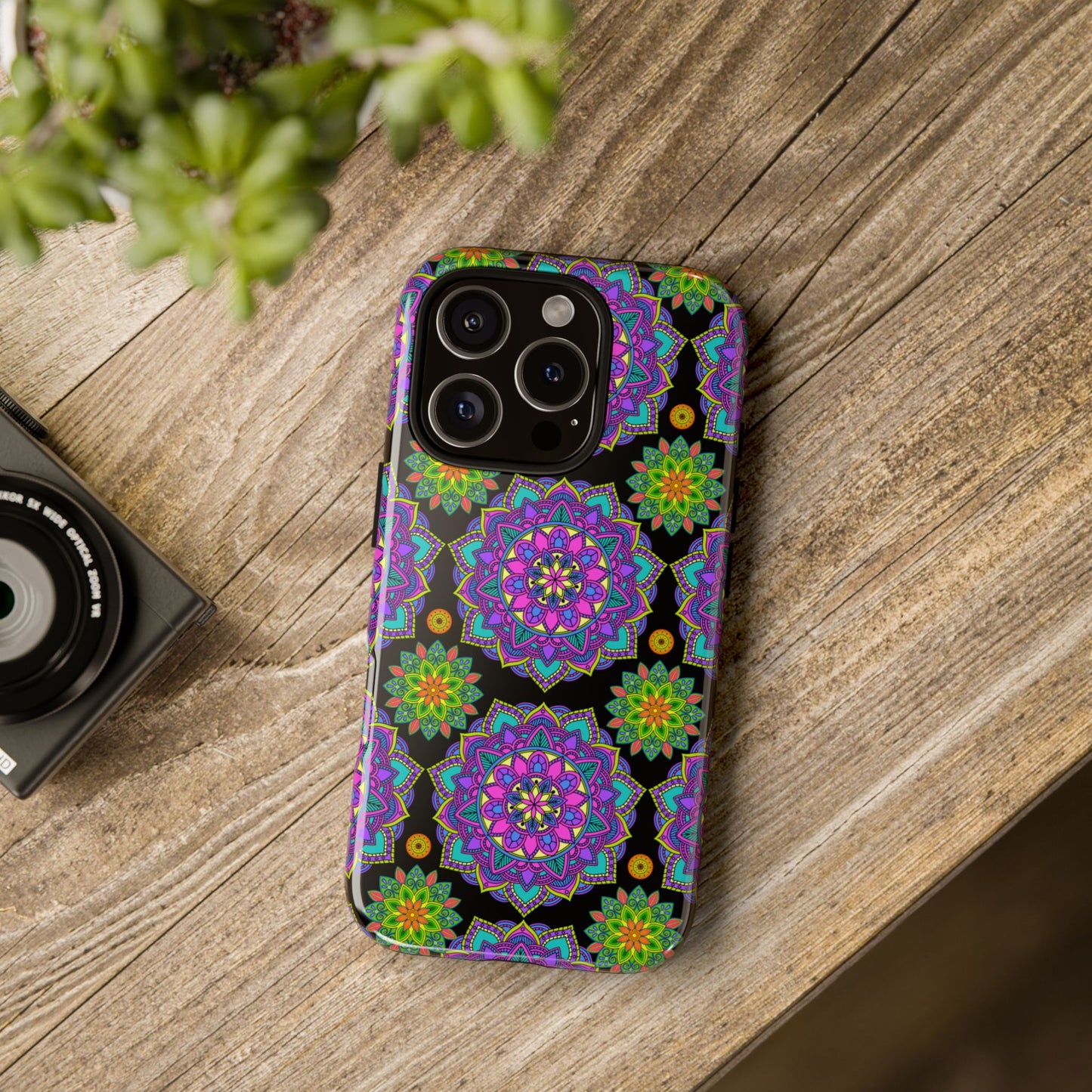 Tough Phone Cover - Colorful Floral , Bohemian Style Smartphone Cover, Gift for Her, Vibrant Mandala Design, Unique Phone Accessory