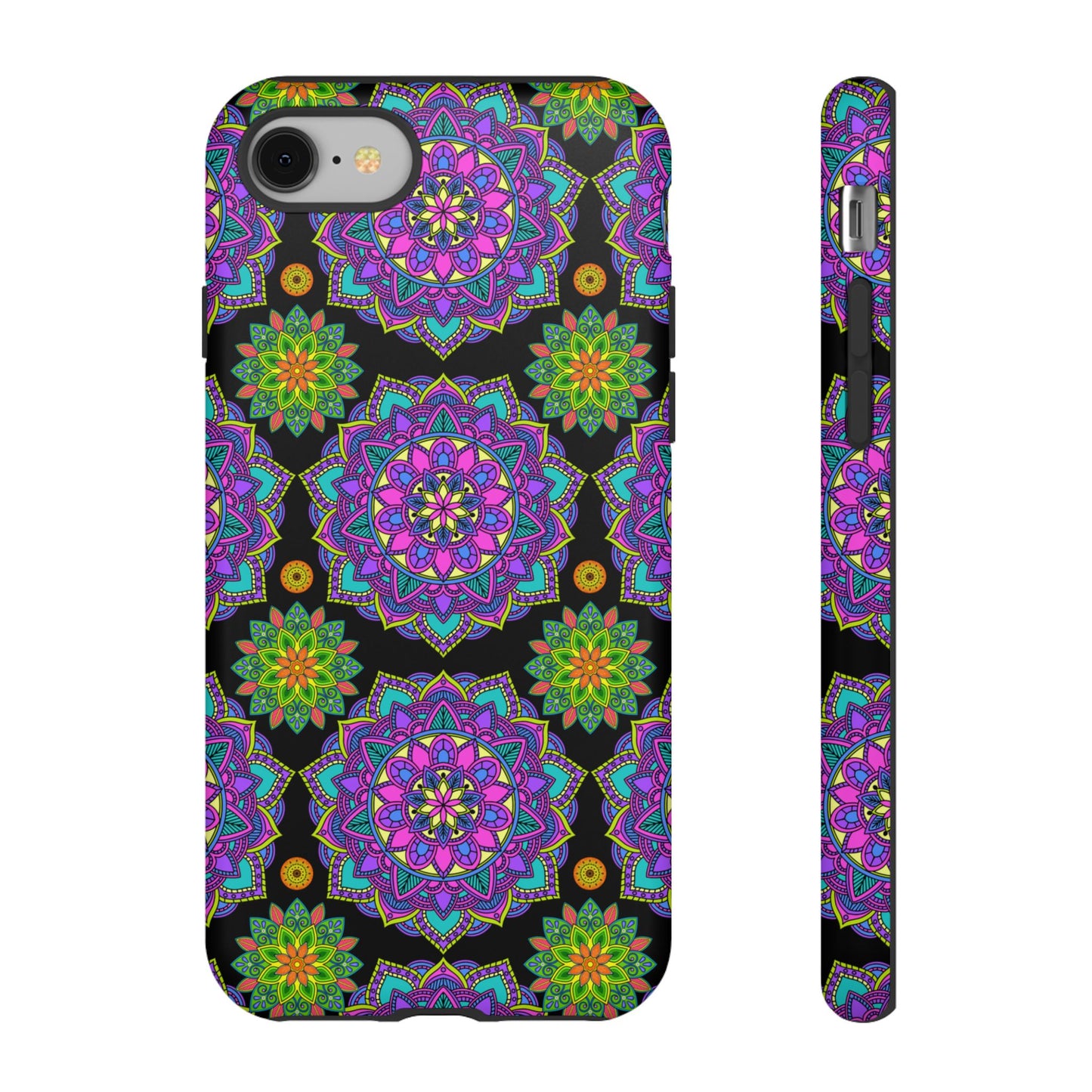 Tough Phone Cover - Colorful Floral , Bohemian Style Smartphone Cover, Gift for Her, Vibrant Mandala Design, Unique Phone Accessory