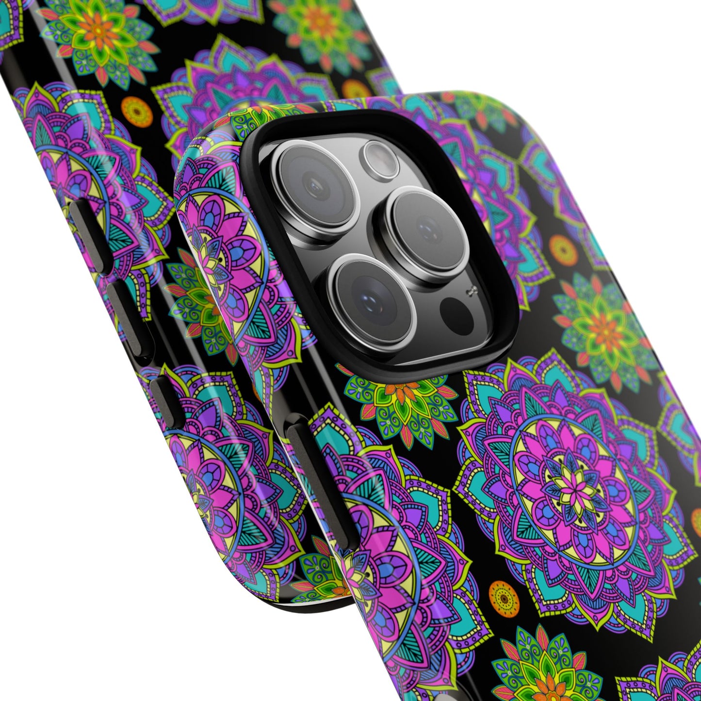 Tough Phone Cover - Colorful Floral , Bohemian Style Smartphone Cover, Gift for Her, Vibrant Mandala Design, Unique Phone Accessory