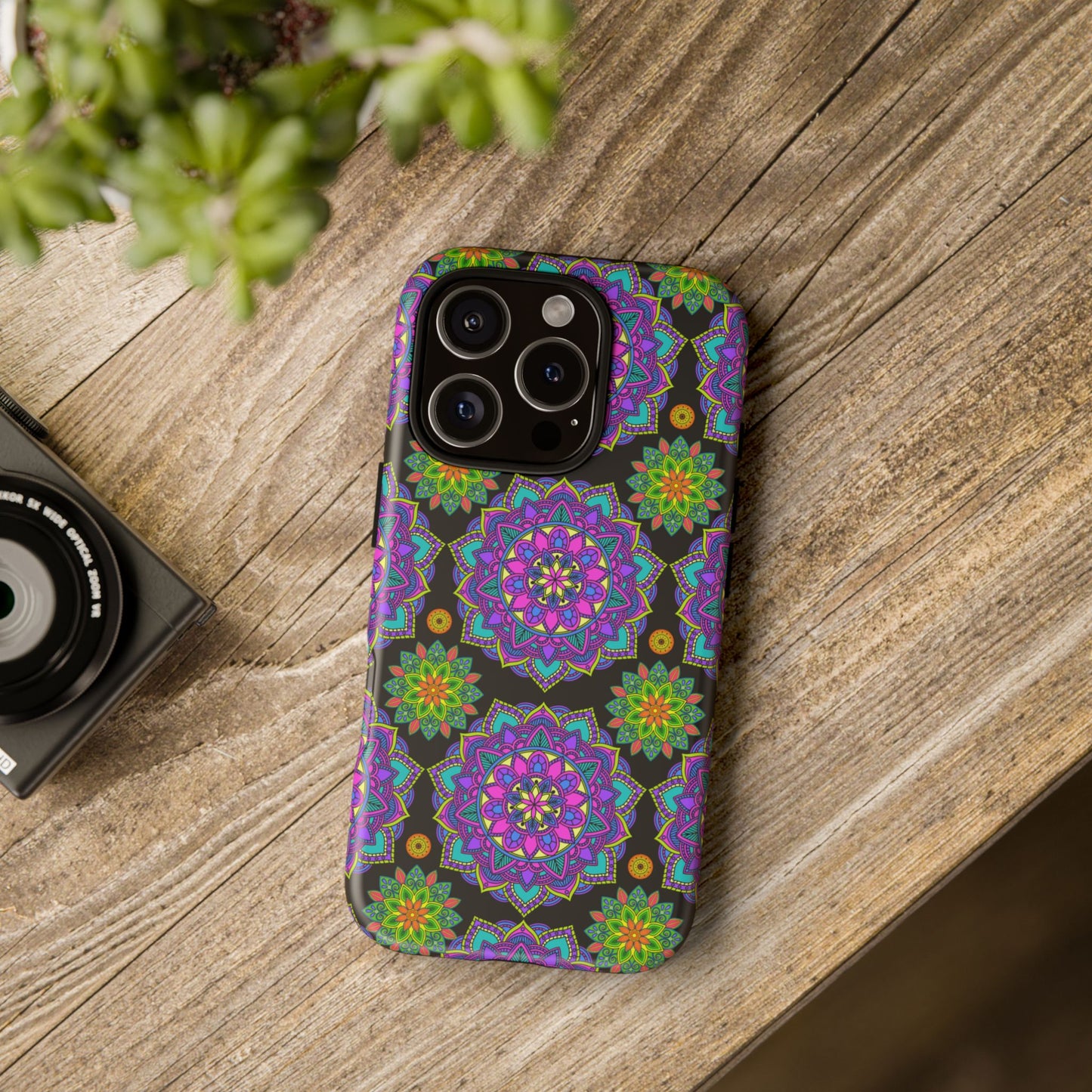 Tough Phone Cover - Colorful Floral , Bohemian Style Smartphone Cover, Gift for Her, Vibrant Mandala Design, Unique Phone Accessory