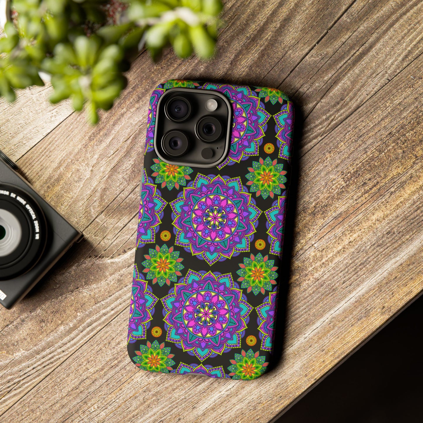 Tough Phone Cover - Colorful Floral , Bohemian Style Smartphone Cover, Gift for Her, Vibrant Mandala Design, Unique Phone Accessory
