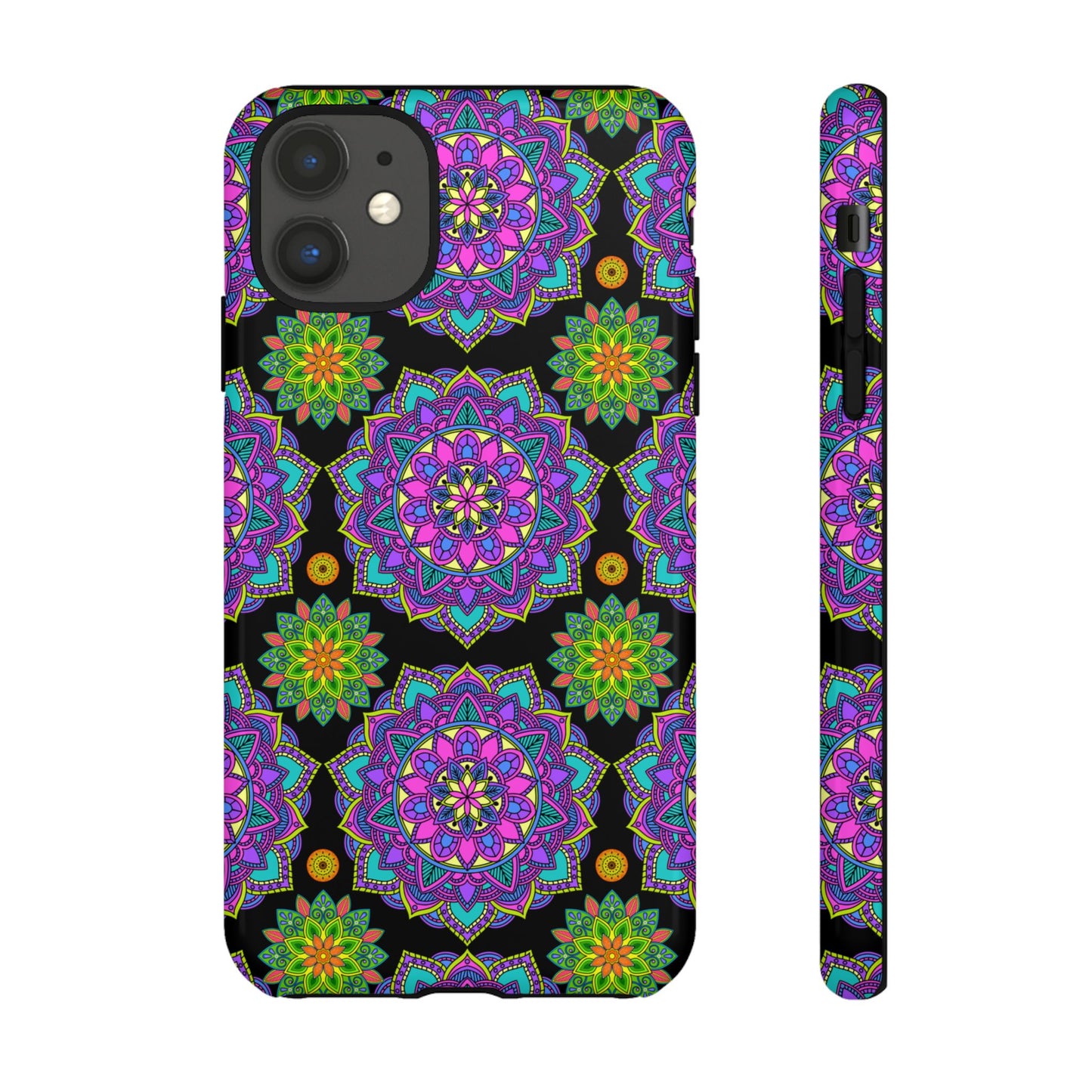 Tough Phone Cover - Colorful Floral , Bohemian Style Smartphone Cover, Gift for Her, Vibrant Mandala Design, Unique Phone Accessory