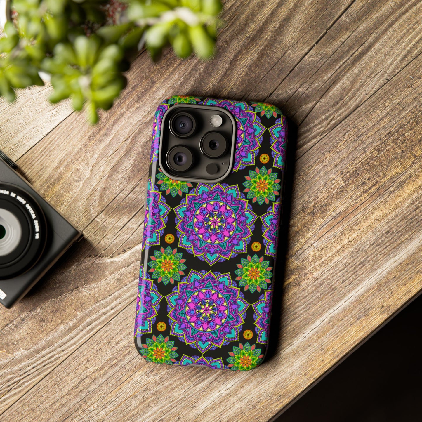 Tough Phone Cover - Colorful Floral , Bohemian Style Smartphone Cover, Gift for Her, Vibrant Mandala Design, Unique Phone Accessory