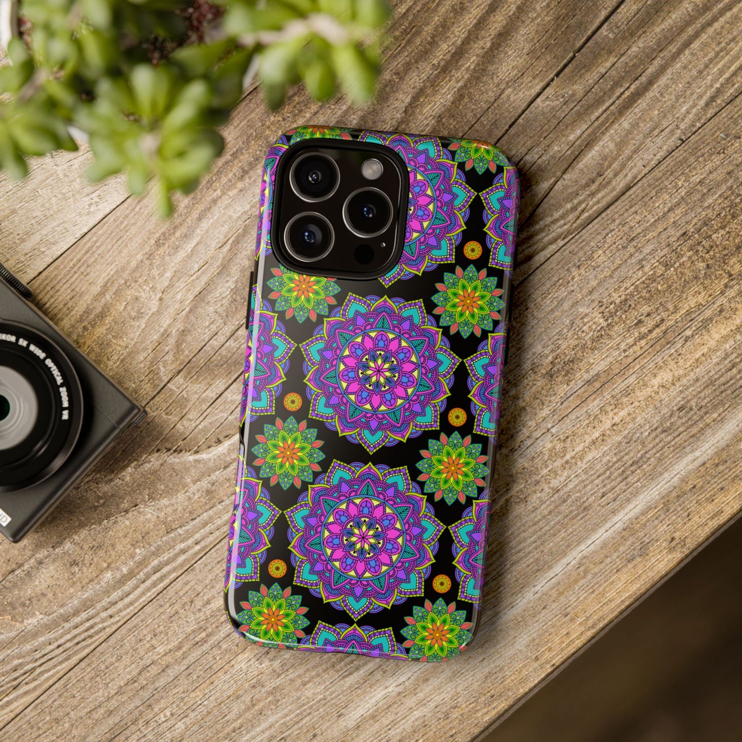 Tough Phone Cover - Colorful Floral , Bohemian Style Smartphone Cover, Gift for Her, Vibrant Mandala Design, Unique Phone Accessory